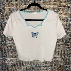 Romwe Butterfly Top